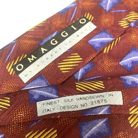 Omaggio By Robert Talbot Geometric Silk Handsewn in Italy Design 21675 4”/ 54.5” - Picture 5 of 9